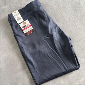 Dickies 874 Original Fit Flex Navy Blue Work Men's Pants‎ Trousers New 46x32
